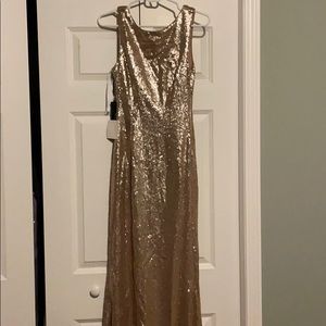 Lulu’s rose gold sequin gown